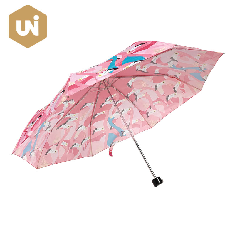 3 Lámhleabhar Folding Compact Umbrella Oscailte