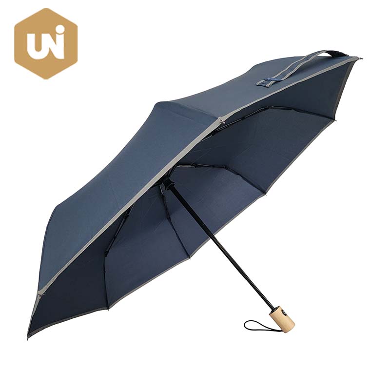Fiberglass Windproof Fillte Auto Oscailte agus Dún Umbrellas
