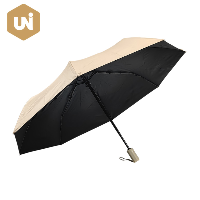 Uath-Fhillte Oscailte Agus Uathdhún Umbrella Cumhaidh Dubh