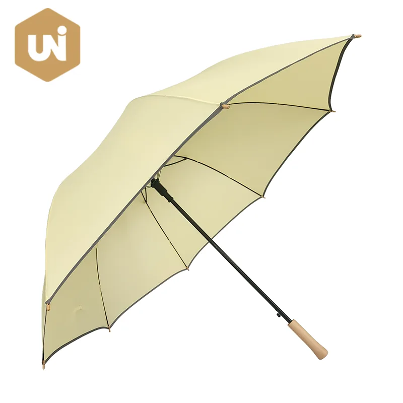 Umbrella Gailf Oscailte Auto Adhmaid