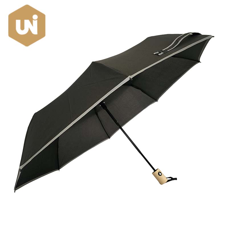 Umbrella Uathoibríoch Fillte Adhmaid Trí